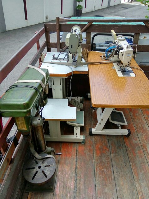 Moving sewing machines to new workshop